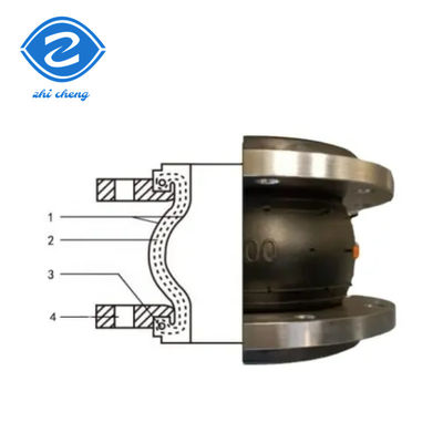 PN6-PN40 Dn200pn16 فولاد کربن گالوانیزه فلنج تک کره ای مفصل کشش لاستیکی